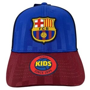 NWT FCB Barcelona Kids Snapback Hat Blue Red Adjustable La Liga Youth Cap